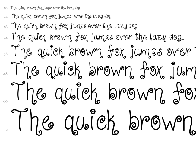 Curly Shirley font waterfall